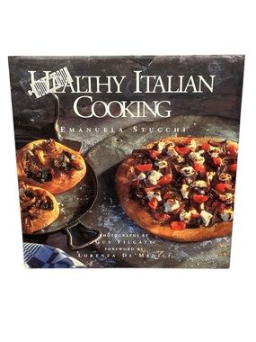 Healthy Italian Cooking by Emanuela Stucchi - Brown & Red Cover